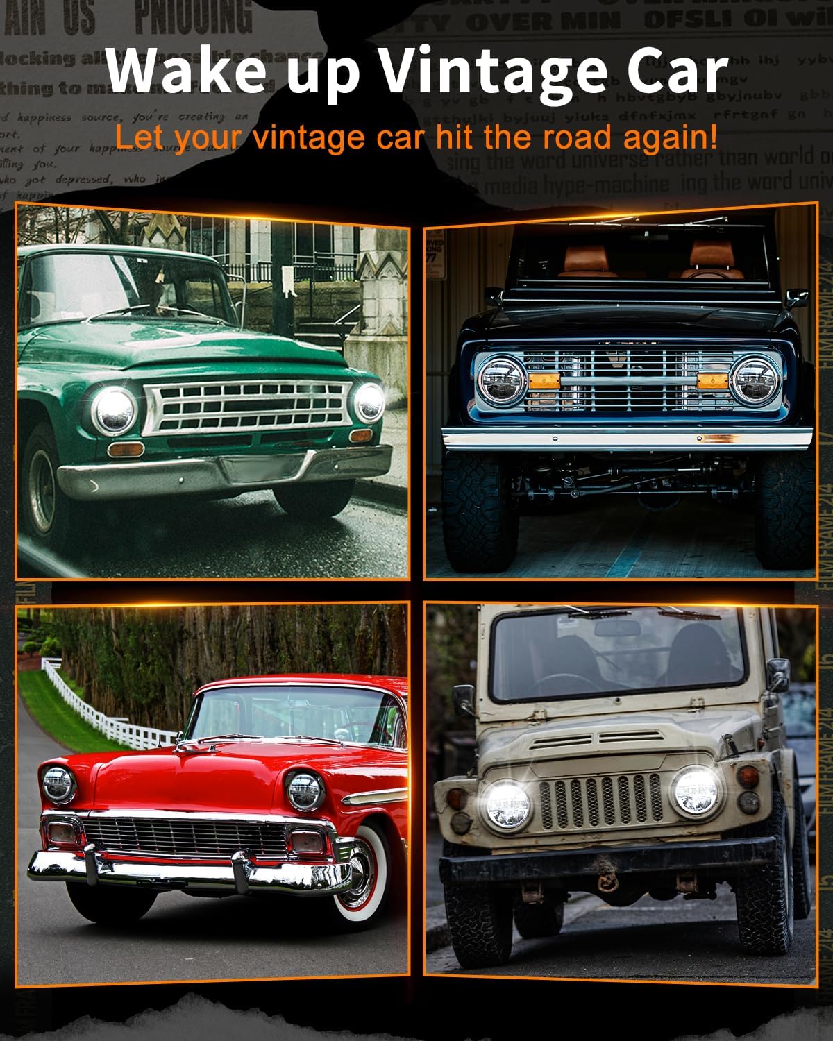 UNI-SHINE 7-Inch LED Headlights - DOT Approved, Hi/Lo Beam, Compatible with Jeep Wrangler, Chevy, and Miata - Plug and Play