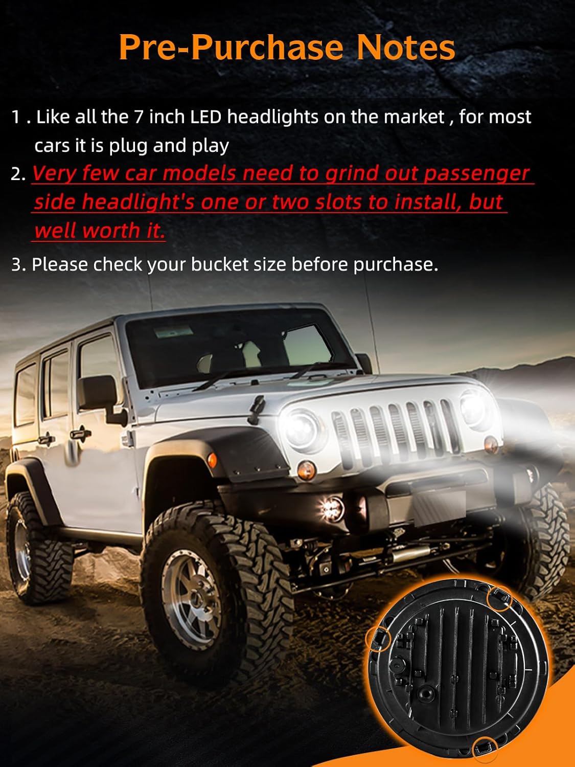 UNI-SHINE Projector 7 inch Led Headlight Round DOT Approved H6024 Led Headlight White DRL Amber Halo Turn Signal Compatible with Jeep Wrangler JK TJ CJ & Miata & Chevy S3 & Hummer H1 H2 (Pair)